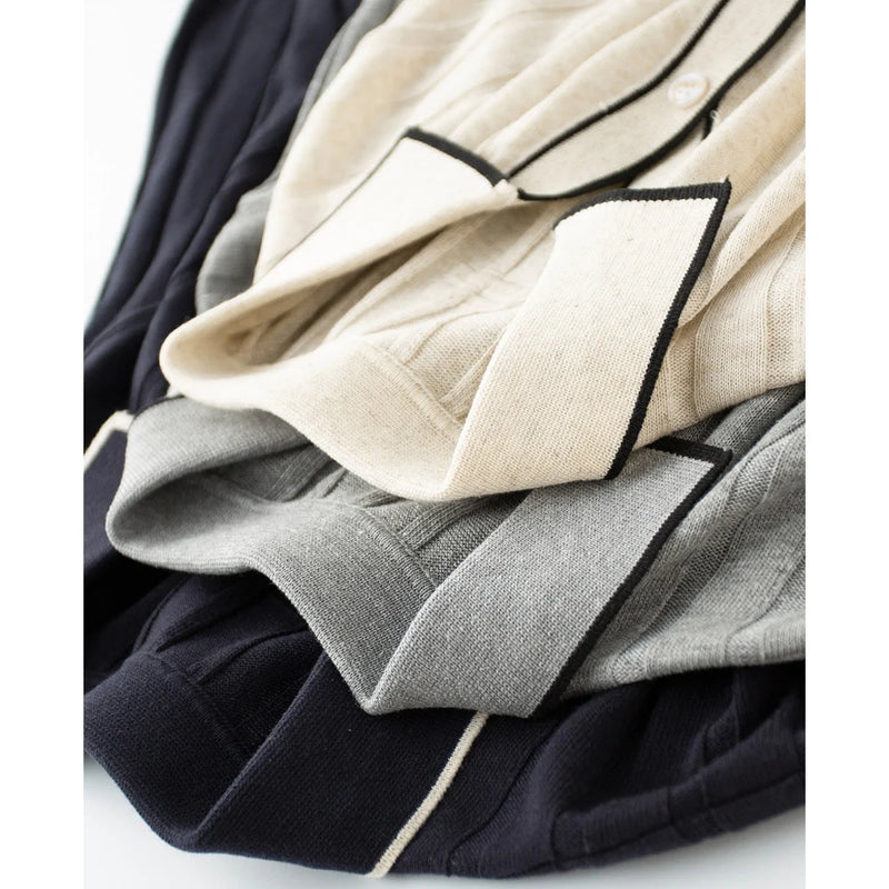 Men's Polo Shirt, Lyocell Linen Blend, Striped V-Neck Short Sleeve, Knitted T-Shirt, Casual Wear Premium Quality, Summer Fashion