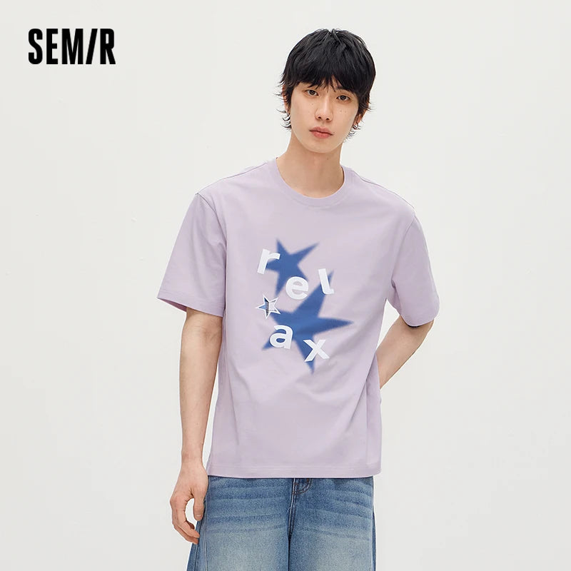 Semir Men Tshirt Tie Dye Star Printed Moisture Wicking Quick Dry Knit Couple Style 2026 Summer Casual Top