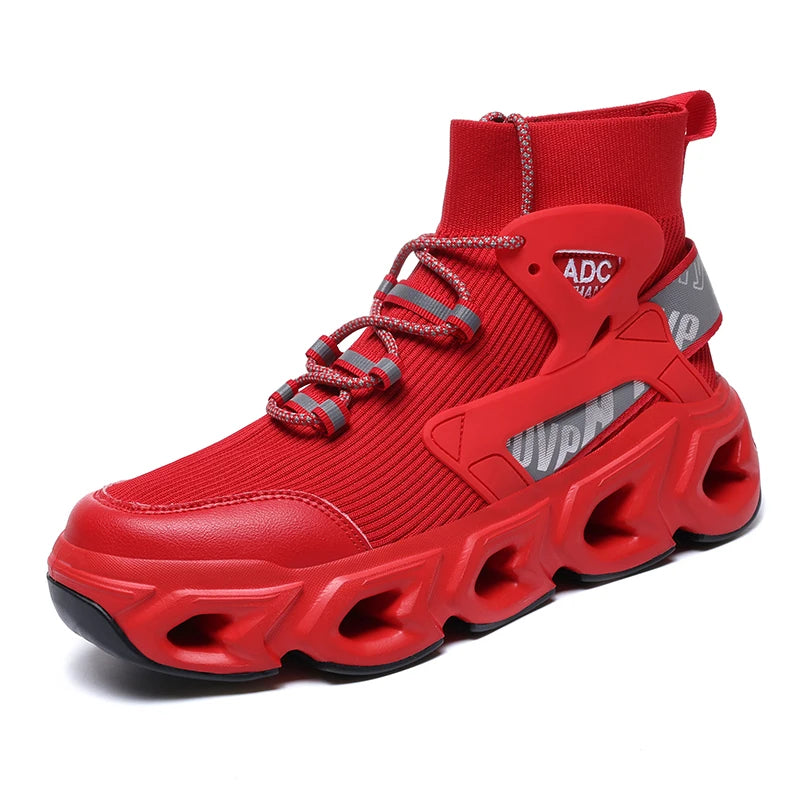 Mens Sports Shoes 2025 New High Top Thick Sole Trendy Casual Sneakers Cosy Wear-resistant Outdoor Running Shoes for Men
