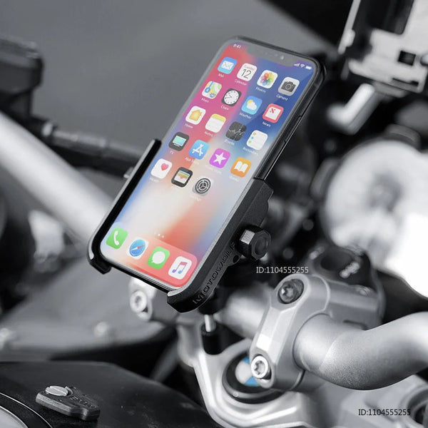 ជើងទ្រទូរស័ព្ទលើដៃចង្កូតម៉ូតូជាសកល កញ្ចក់មើលក្រោយធ្វើពីអាលុយមីញ៉ូម ជើងទ្រកង់ដែលបានកែប្រែ គ្រឿងបន្ថែមសម្រាប់ម៉ូតូ