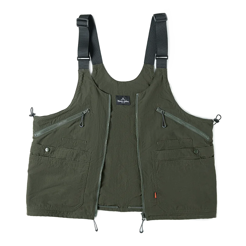 Maden Workwear Retro Multi Pocket Sleeveless Nylon Vest Outdoor Functional Dual Purpose Bag Coat For Men 2023 Fashion
