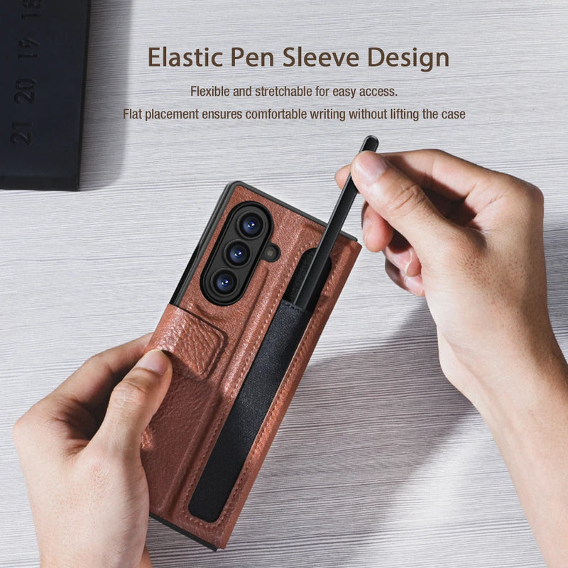 Nillkin For Samsung Galaxy Z Fold 7 5G Case Aoge Vintage Leather Case Card Pocket Book Cover For Galaxy Z Fold 7 With S-Pen Slot