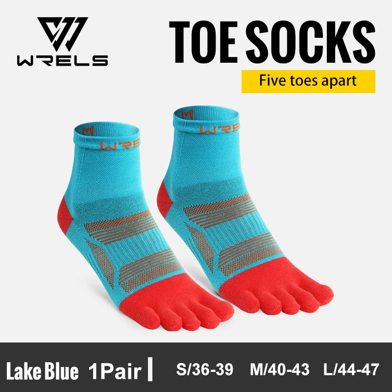 WRELS 1/2/3pairs Toe Socks 5 Finger Running Socks Anti Slip Moisture Wicking Anti-Blister Five Finger Breathable Athletic Socks