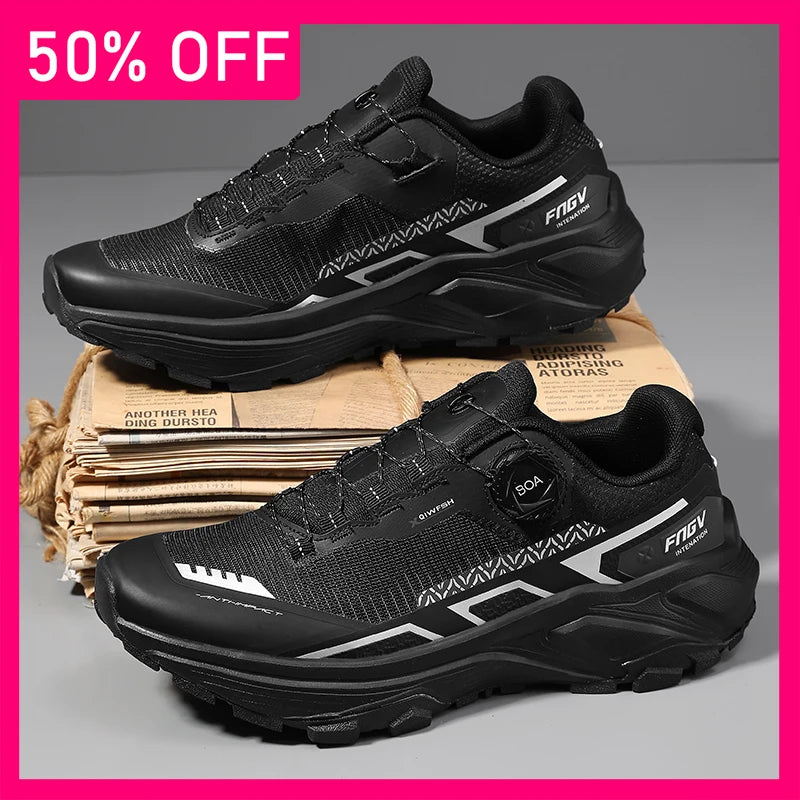 Men Sneakers Trendy Mesh Breathe Professional Running Training Shoes Thick Sole Anti Slip Wear-resistant City Walking Sneakers