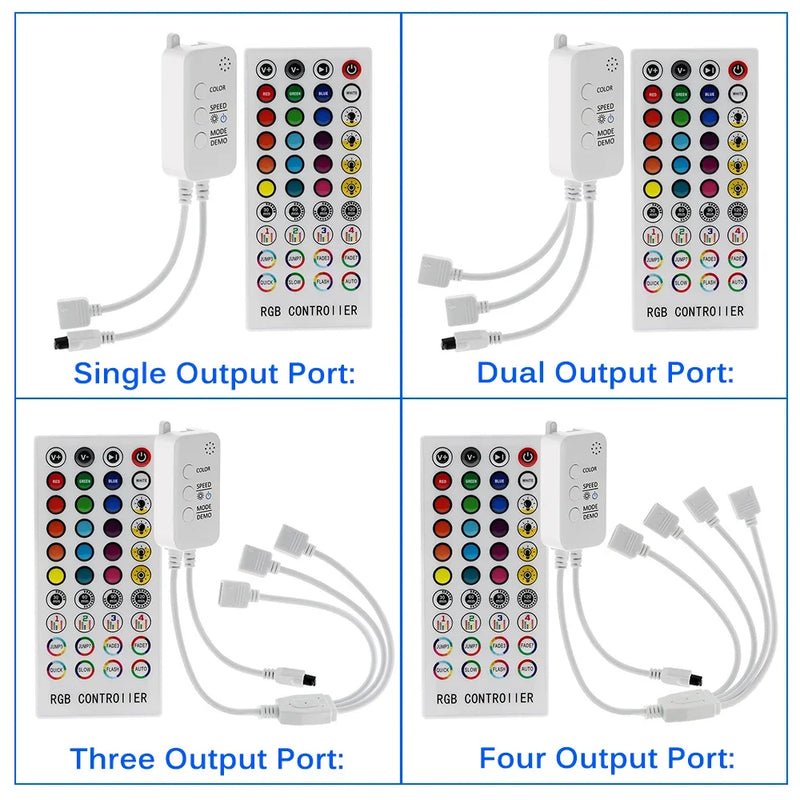 JOYINLED Music RGB Led Controller DC5-24V Bluetooth Control 40 Keys 16 Million Colors with Timer Mode