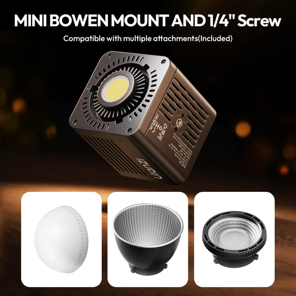 ភ្លើងវីដេអូ Ulanzi C60 60W COB ភ្លើង LED ពីរពណ៌ 2500-6500K 3300mAh Mini Bowens Mount សម្រាប់ថតរូបស្ទូឌីយោ ភ្លើងផ្សាយផ្ទាល់ Vlog