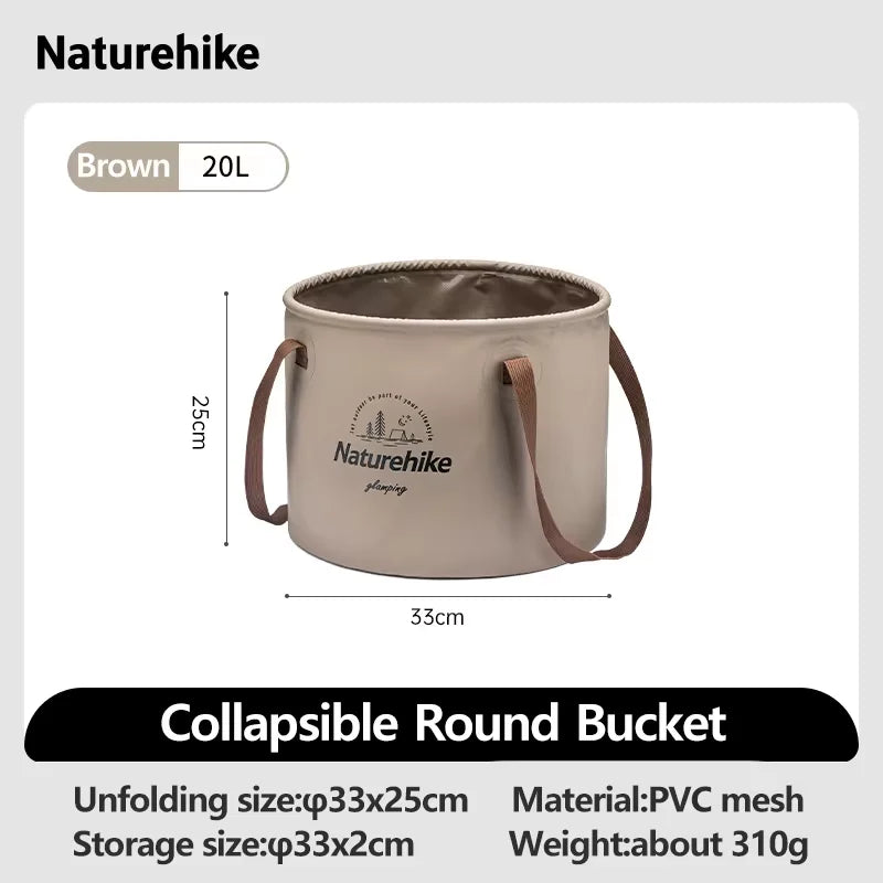 Naturehike Collapsible Waterproof Bucket Portable Outdoor Multifunctional Travel Folding Container Camping Hiking Storage Bag