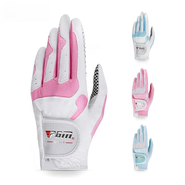 Women Golf Gloves Soft Microfiber Cloth Anti-Slip Beads Breathable Gloves Factory Outdoor Sports Protetive Gloves ST018