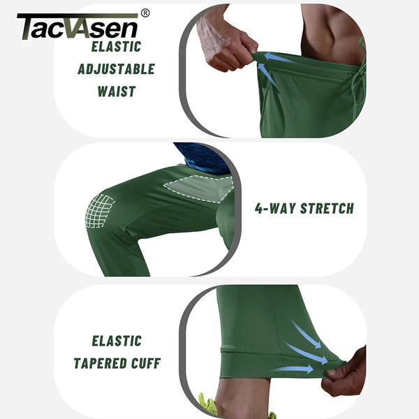 TACVASEN Lightweight Quick Dry Sport Pants Mens Elastic Waist Running Bottoms Breathable Gym Workout Athletic Sweatpants Jogger