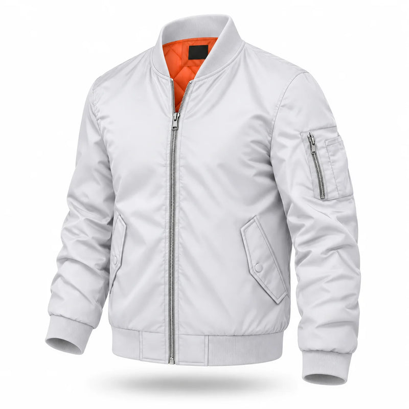 TACVASEN Men's Autumn And Winter Quilted Waterproof Jacket Warm Insulated Polyester Coat with 4 Pockets for Outdoor Activities