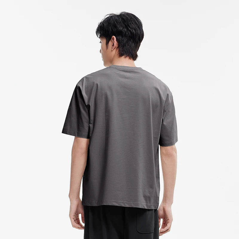 Semir Men Tshirt 2026 Summer New Letter Print Cool Feeling Loose Crew Neck Comfortable Daily Wear Casual Tops
