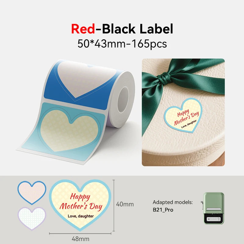 NiiMbot B21 Pro Thermal Printer Red Black Label Paper 300 DPI High-definition Printing Sticker for Warning Signs Supermarket