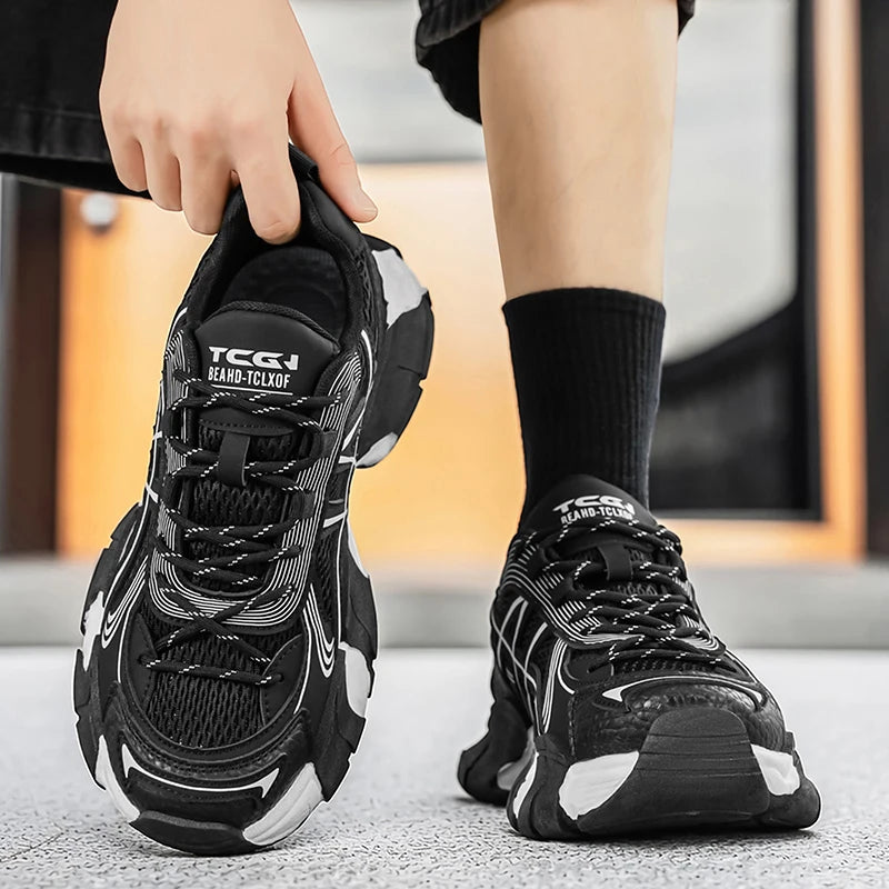 Chunky sneakers Men's breathable casual shoes four seasons new light fashion soft-sole comfort outdoor speed sports running shoe