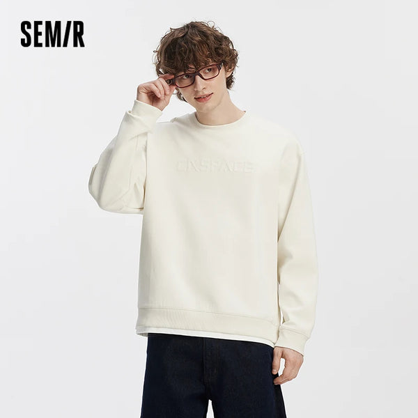 អាវយឺតបុរស Semir ធ្វើពីកប្បាសពីរដុំ មានអារម្មណ៍ទន់ ស្ទីលធម្មតា អាវប៉ាក់រដូវស្លឹកឈើជ្រុះ ពាក់ប្រចាំថ្ងៃ 2026