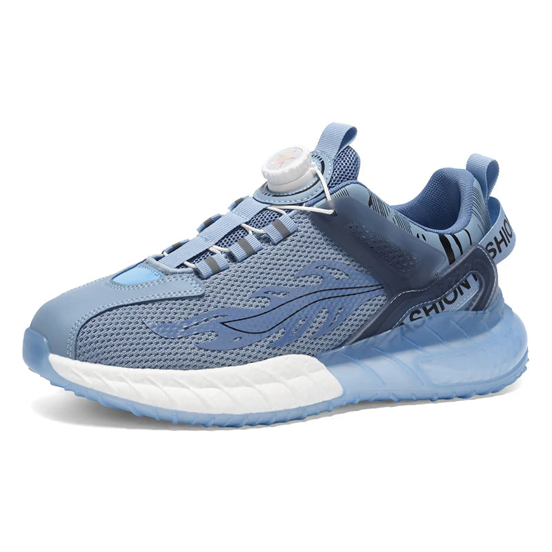 Men's rotating buckle sports casual shoes four seasons breathable lightweight outdoor running shoes student basketball sneakers