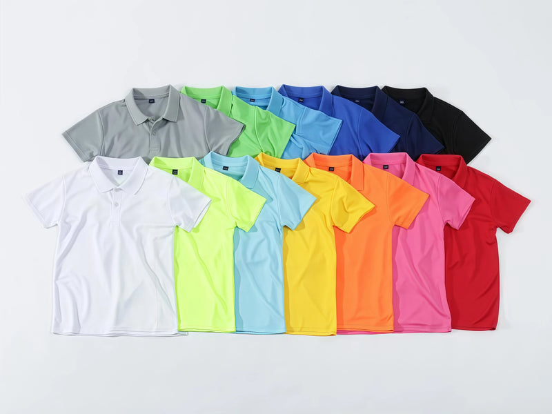 Men's Short-Sleeved Summer T-Shirt Quick-Drying Lapel POLO Shirt Bird's Eye Fabric Breathable Cool Team Uniform