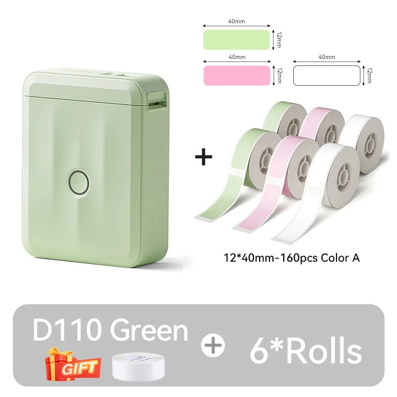 NIIMBOT D110 Mini Portable Thermal Label Printer Smart Label Maker Adhesive Photo Printer for Office Home Kitchen School Cable