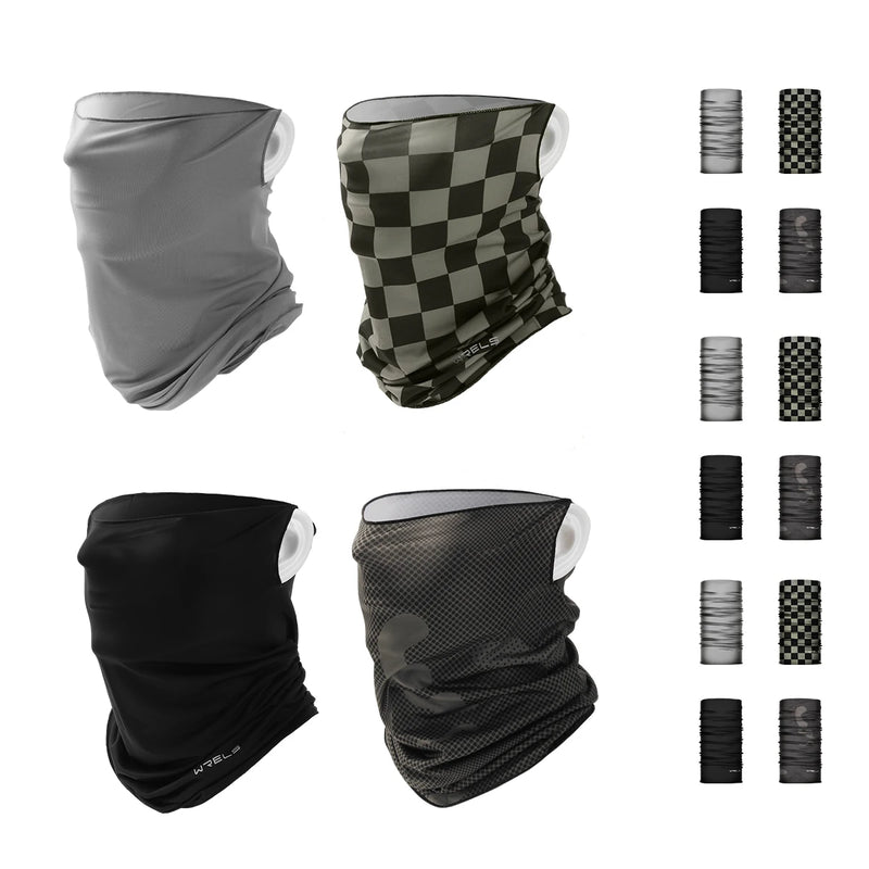WRELS Breathable Sun Protection Face Mask Ice Silk Sunscreen Mask Outdoor Cycling Face Cover Solid Color Neck Wrap UV Protection