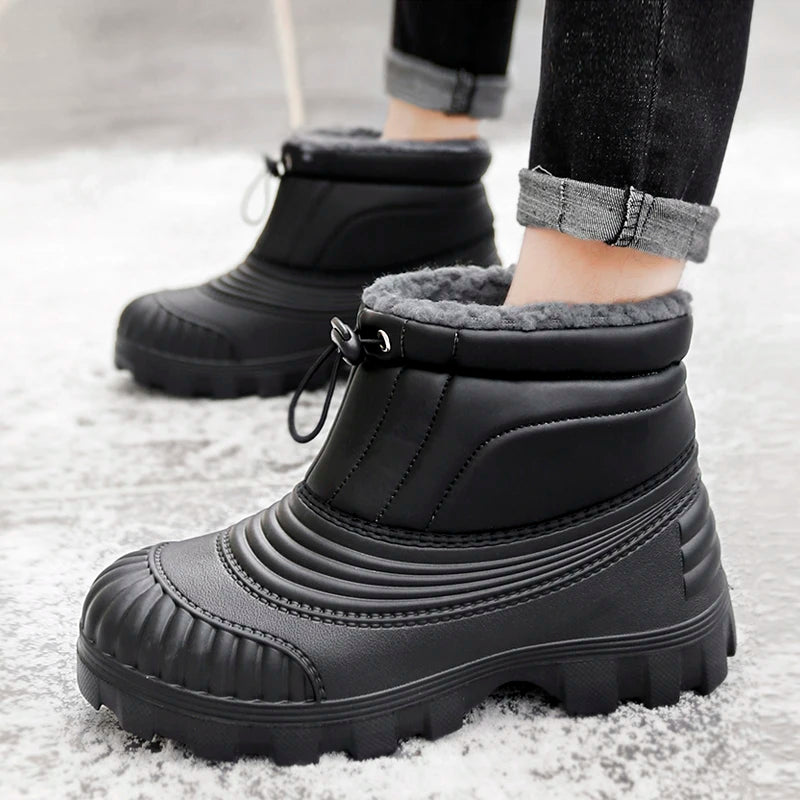 Men's classic retro casual snow boots winter new light warm velvet cotton boots soft sole non-slip comfort outdoor walking boots