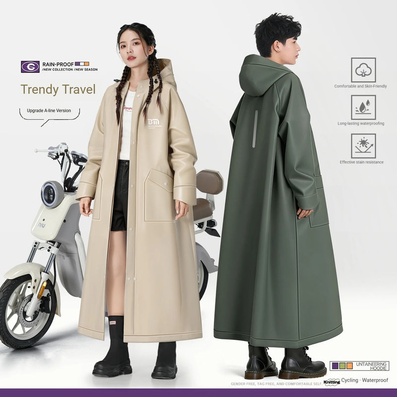 អាវភ្លៀងរថយន្តអគ្គិសនី Poncho សម្រាប់បុរស និងស្ត្រី ការពារព្យុះភ្លៀង អាវក្រៅវែងសម្រាប់មនុស្សធំ