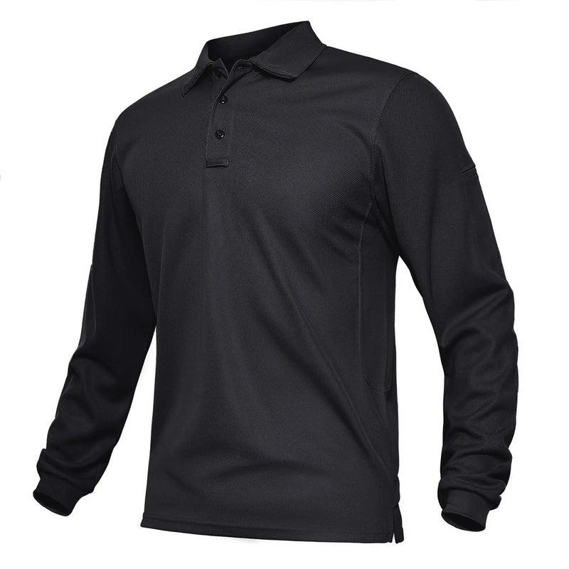TACVASEN Summer Long Sleeve Performance Quick Drying Polos T-shirts Mens Office Shirt Golf Team Work Shirts Casual Tops