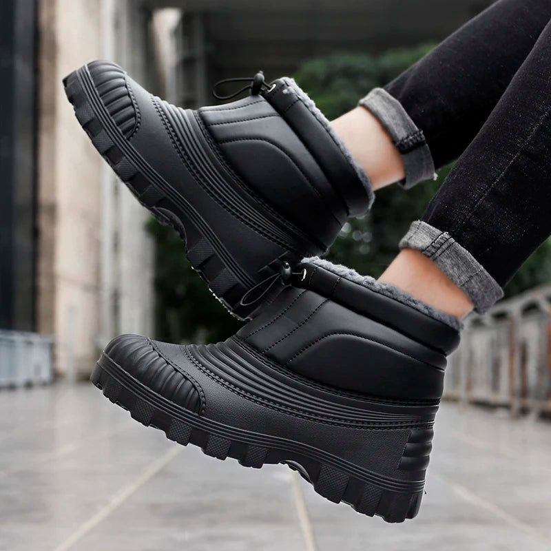 Men's classic retro casual snow boots winter new light warm velvet cotton boots soft sole non-slip comfort outdoor walking boots