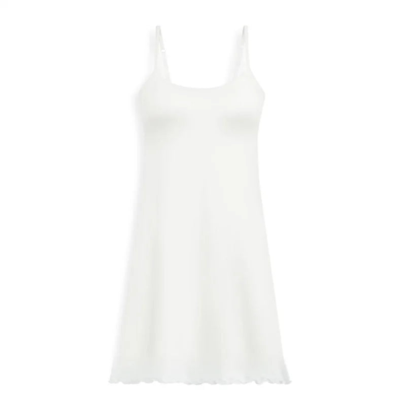 Sexy Nightwear Women Sleep Shirts Modal Sling Nightdress Slim Chest Pad Sleepwear Night Dress Female Nightgowns Vestidos Mujer