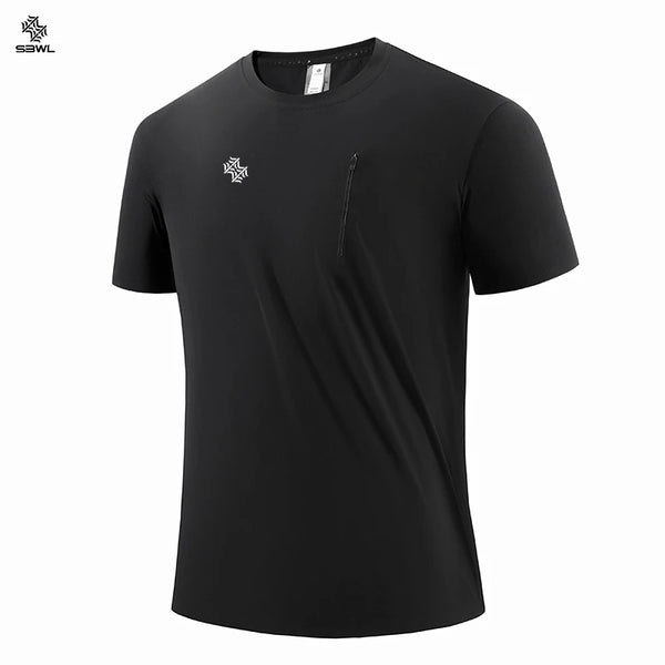 SBWL High-quality men's summer casual breathable short-sleeved T-shirt Exercise and Fitness Tops
