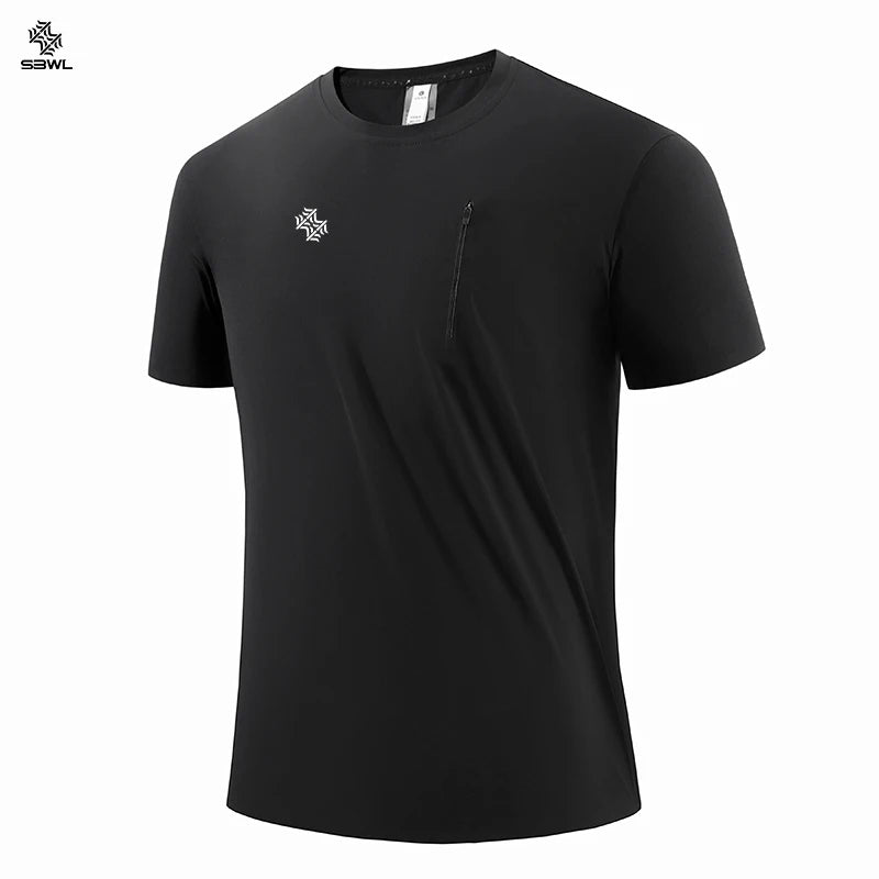 SBWL High-quality men's summer casual breathable short-sleeved T-shirt Exercise and Fitness Tops