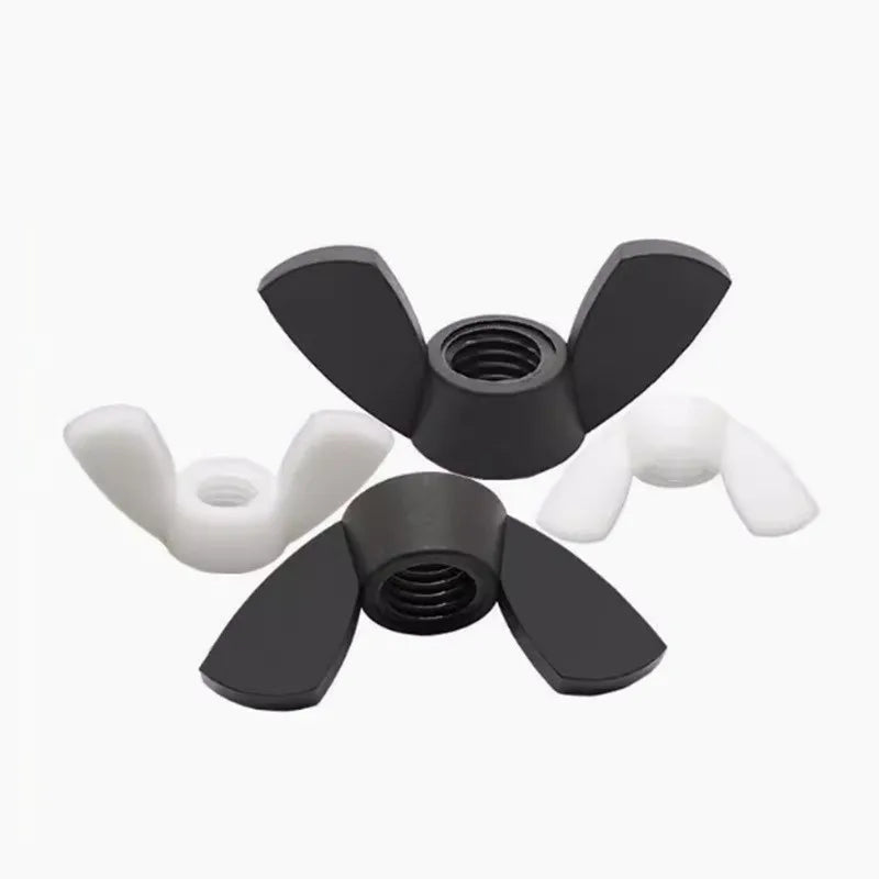 M3 M4 M5 M6 M8 M10 M12 Black White Nylon Nut Wingnut Butterfly Nut Plastic Wing Nuts