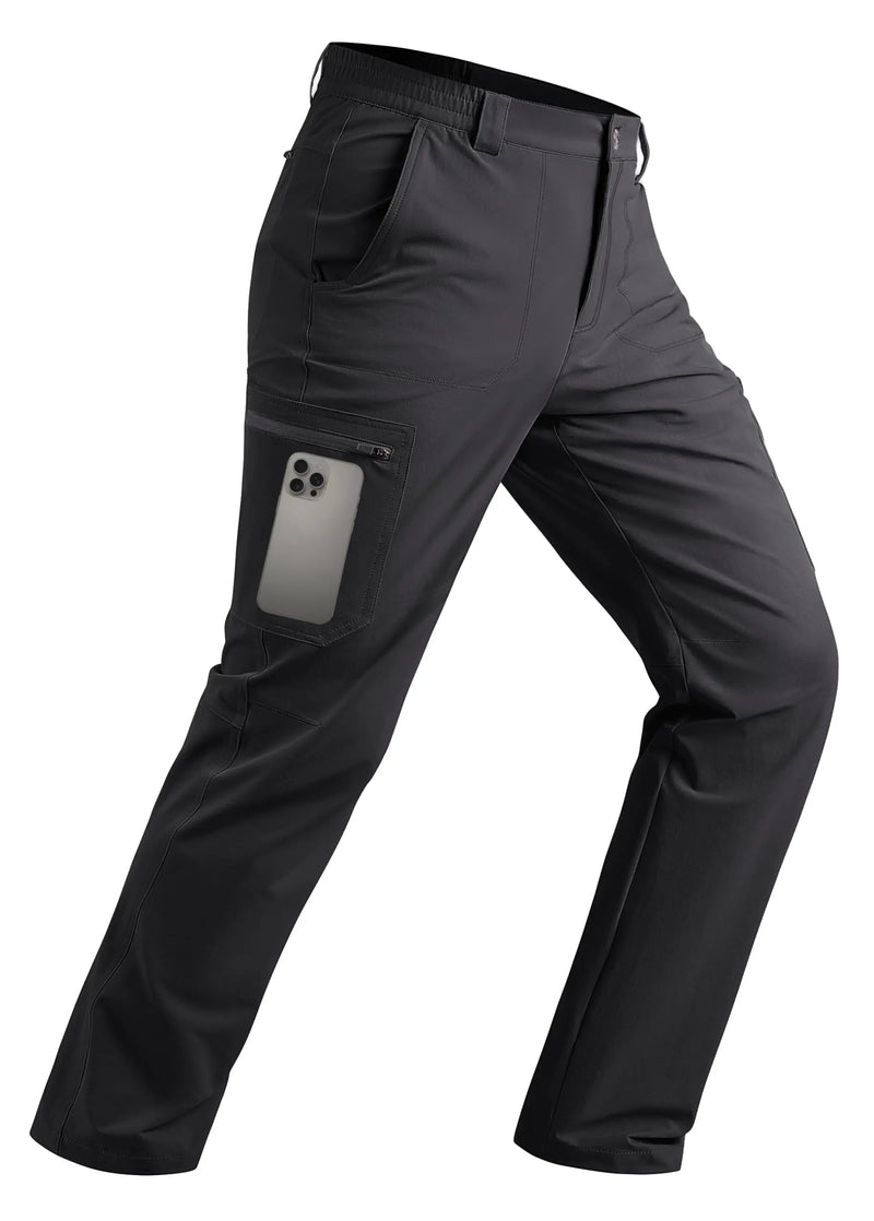 Men's Hiking Cargo Pants Quick Dry Lightweight Stretch Nylon Ripstop Water Resistant Outdoor Work Fishing 5 Zipper Pockets