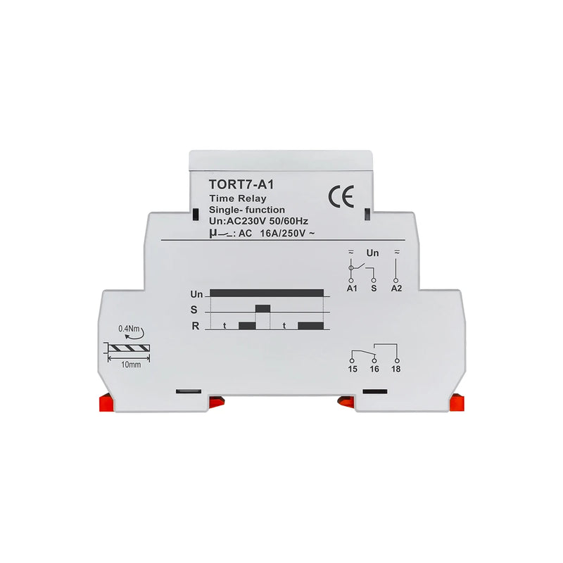 TORT7 Series 10-in-1 Multi-Function Time Relay | ON Delay / OFF Delay / Asymmetric Cycle / Pulse & Interval Timer, 0.1S–10D