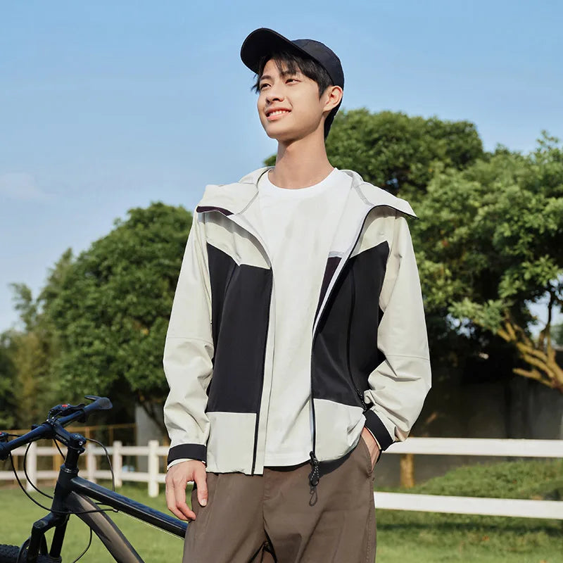 Semir Men Jacket Waterproof Windproof Stain Resistant Hooded Outdoor Clip Jacket Raglan Sleeve Travel Outerwear 2026