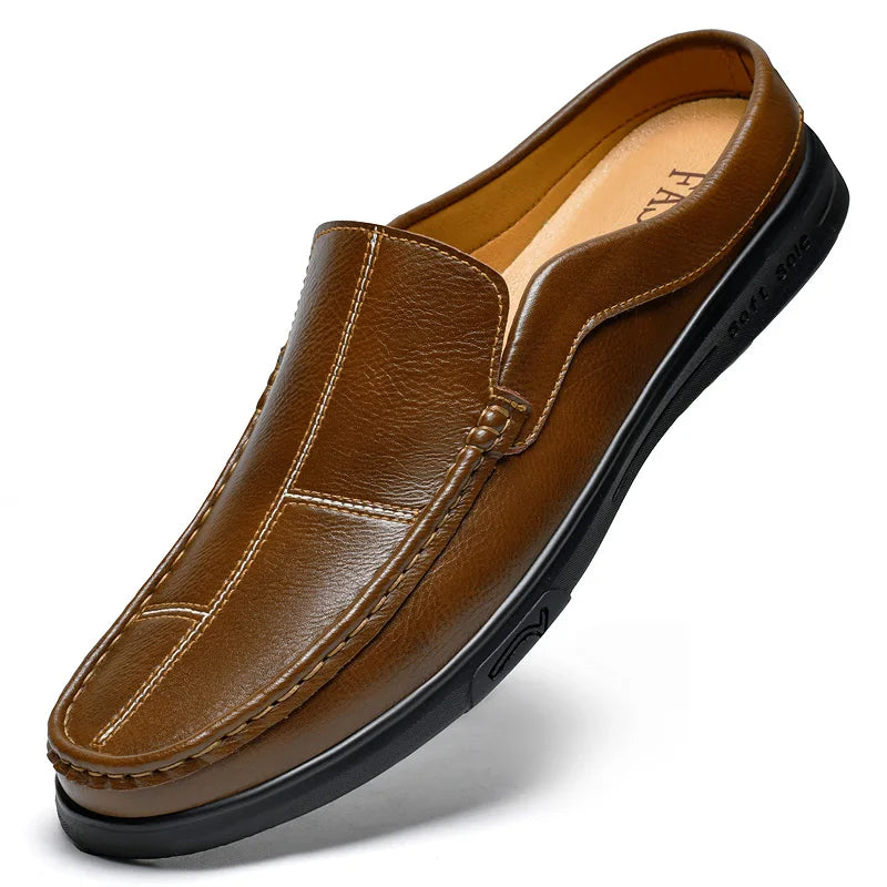 Italian Designer Half Shoes for Men Mules Loafers Mens Slip-ons Backless Flats Indoor Outdoor Comfortable Big SIze 49 50 51