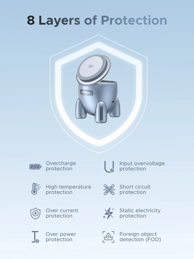 NEW! UGREEN Magflow Qi2 25W Wireless Charger 2 in 1 Innovative Rocket -Style For iPhone 17 16 Pro Max Fast Charging