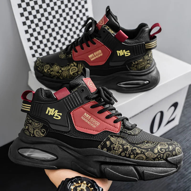 Men's Thick sole casual sneakers four season breathable light soft-sole non-slip fashion outdoor running shoes speed sports shoe