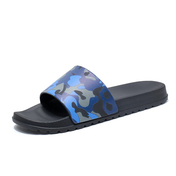 Camouflage Print Slide Sandals Anti Slip EVA Open Toe Slides Casual Indoor Shower Outdoor Beach Pool Slippers for Men 4 Colors
