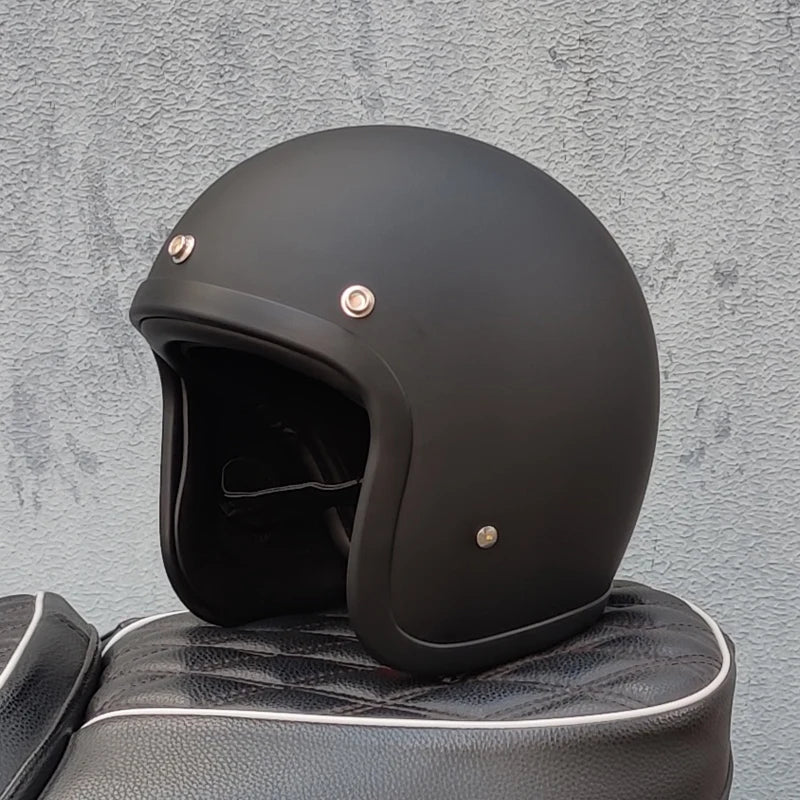 Retro Open Face Motorcycle Helmet Genuine Vintage FiberGlass Scooter Riding 3/4 Jet Casco DOT Approved Moto Capacete orz-tx-500
