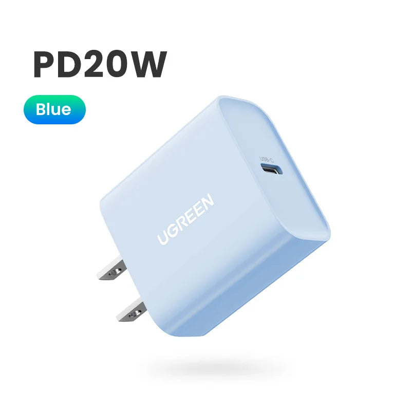 【US Plug】UGREEN USB Type C Charger 20W PD Fast Charger for iPhone 15 14 Quick Charge 4.0 30 Phone Charger for Samsung PD Charger