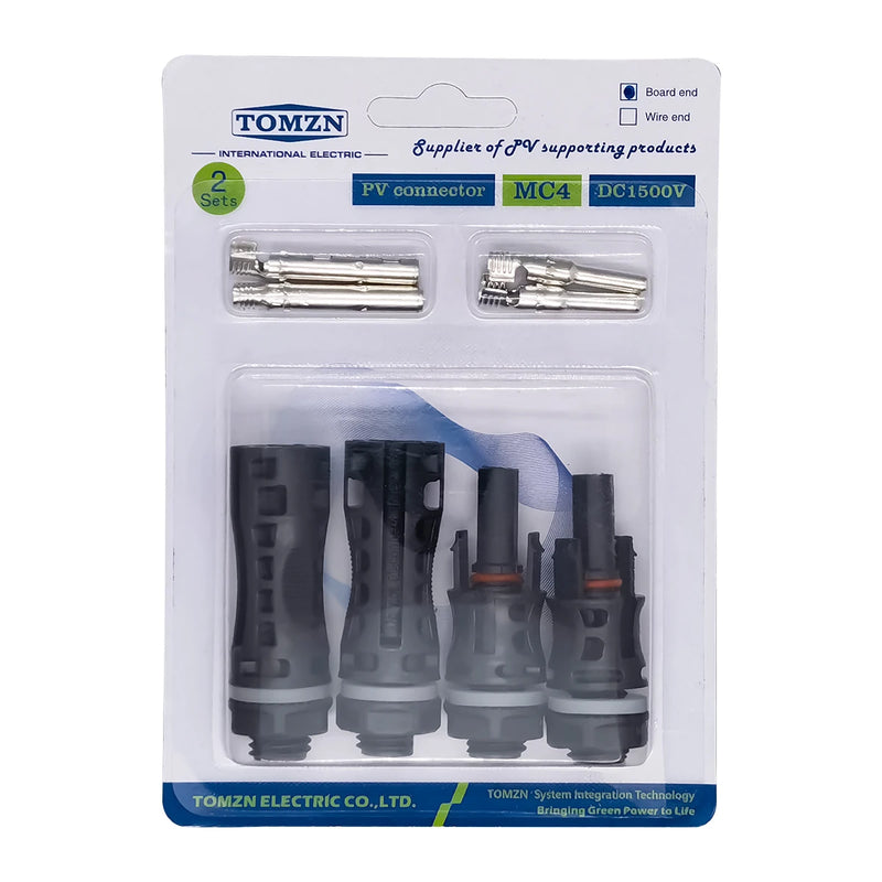 TOMZN 2 Sets of PV Solar Connectors 1000V/1500V 32A45A Panel Branch for Photovoltaic WireBoard Terminal Box Inverter IP67 10-Lot