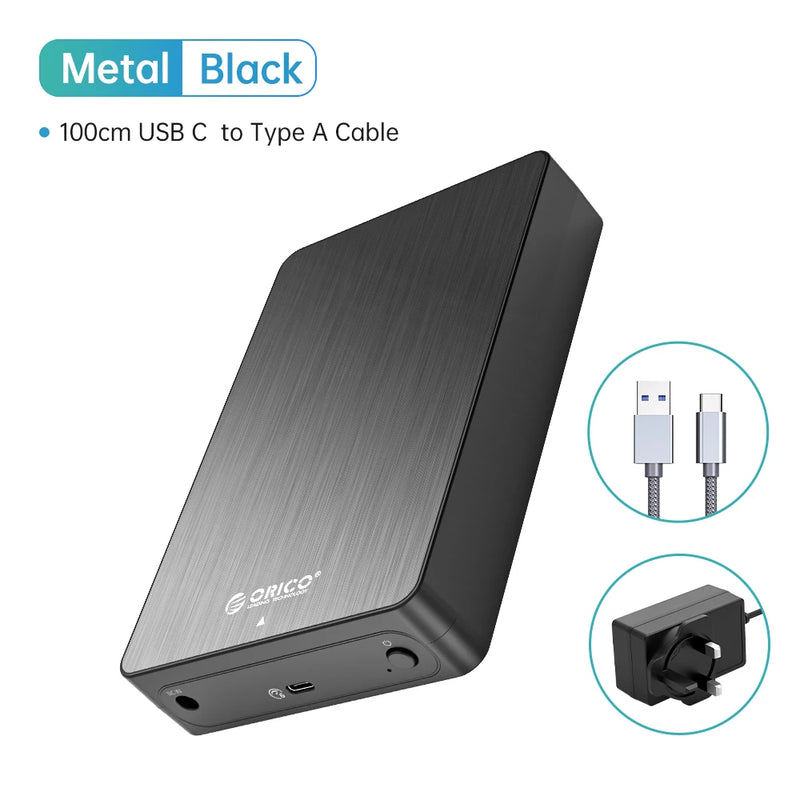 ORICO 3.5" HDD Case SATA to USB C 6Gbps External Hard Drive Case for 3.5 inch HDD Enclosure with 12V Power Adapter