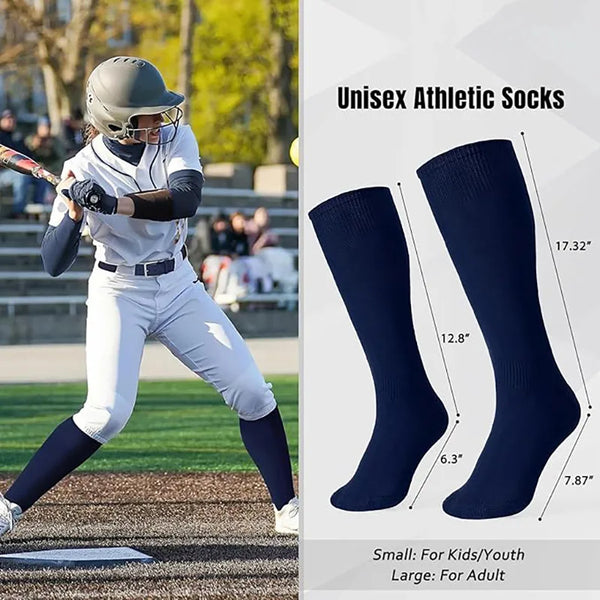 WRELS 1/2/3 Pairs Baseball Socks Moisture Wicking Athletic Socks Knee High Youth Adult Arch Support Softball Compression Socks