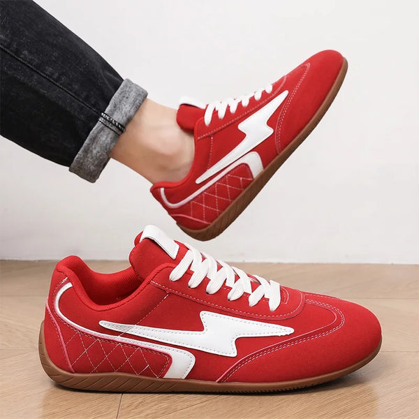 Men Women's Casual Preppy Leather Shoes Soft Sole Four Seasons Flat Breathable Comfort Outdoor Fashion Couples Walking Sneakers