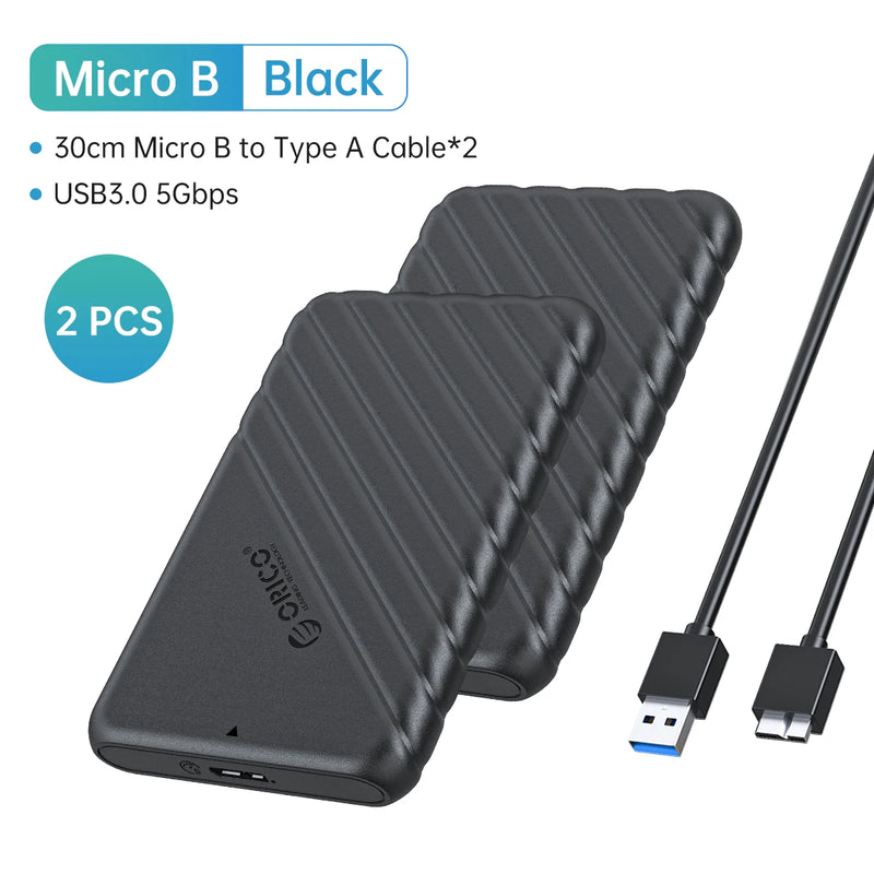 ORICO MicroB USB3.0 2.5" External Storage HDD Case SATA 5Gbps HDD SSD Hard Drive Enclosure Support UASP for PC Laptop