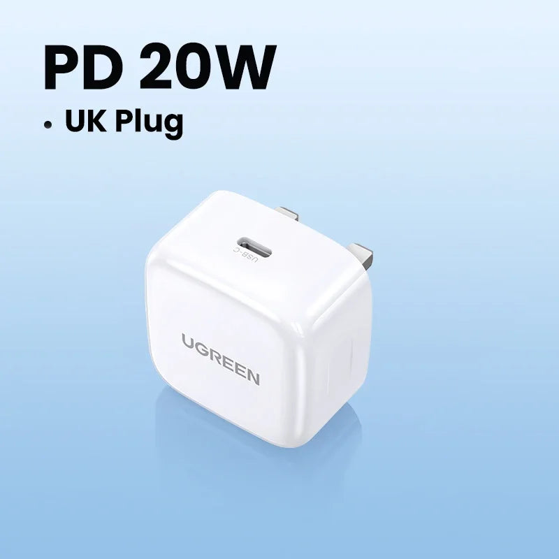 UGREEN PD Charger 20W Fast USB Type C Charger for iPhone 18 17 Quick 4.0 3.0 USB Charger for Xiaomi Samung Mobile Phone Charger