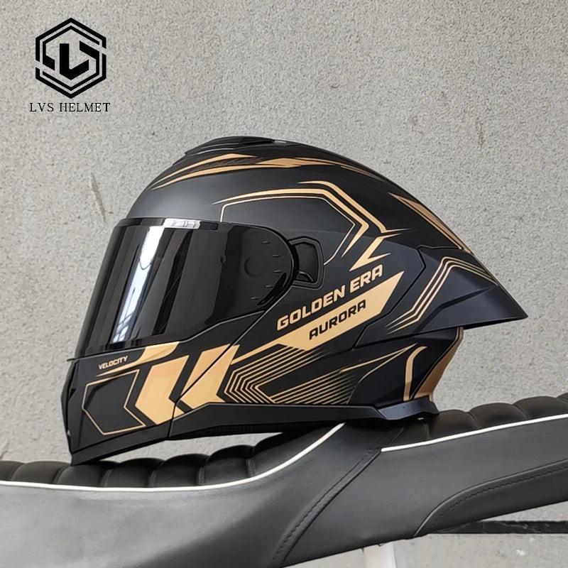 Modular Flip Up Motorcycle Helmet Dual Visor Big Rear Spoiler DOT Approved Full Face Motorbike Racing Safety Helmet Casco Moto