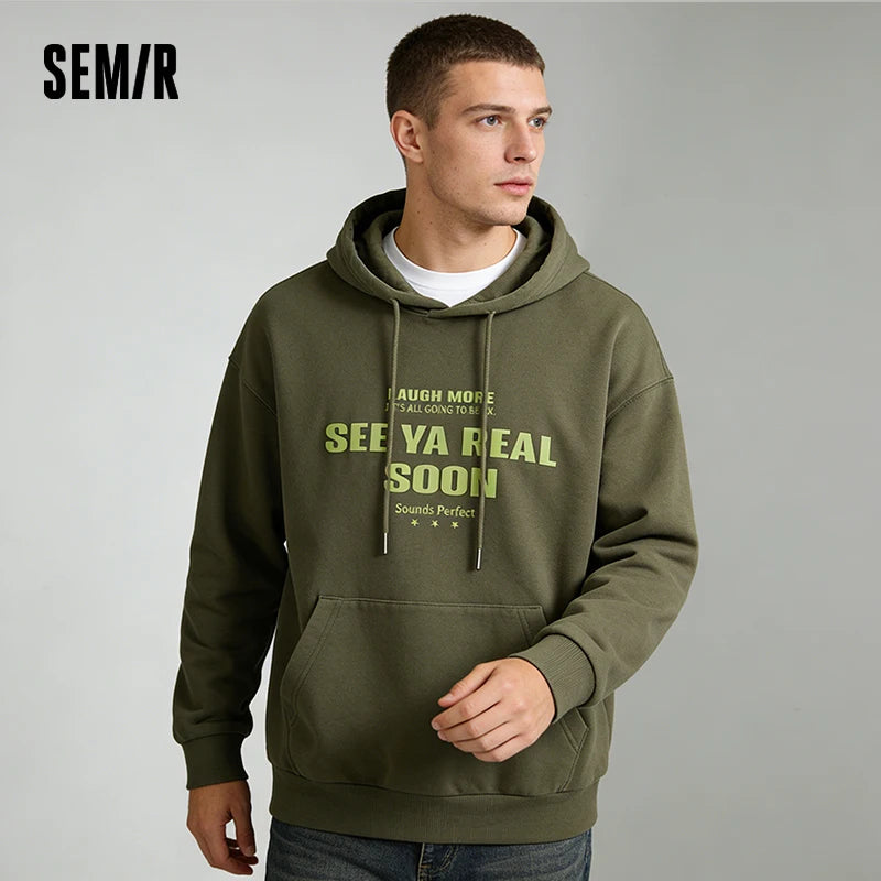 Semir Stylish Hoodie Unisex 2026 Spring Fashion Print Couple Style Loose Casual Comfortable Versatile Pullover Top