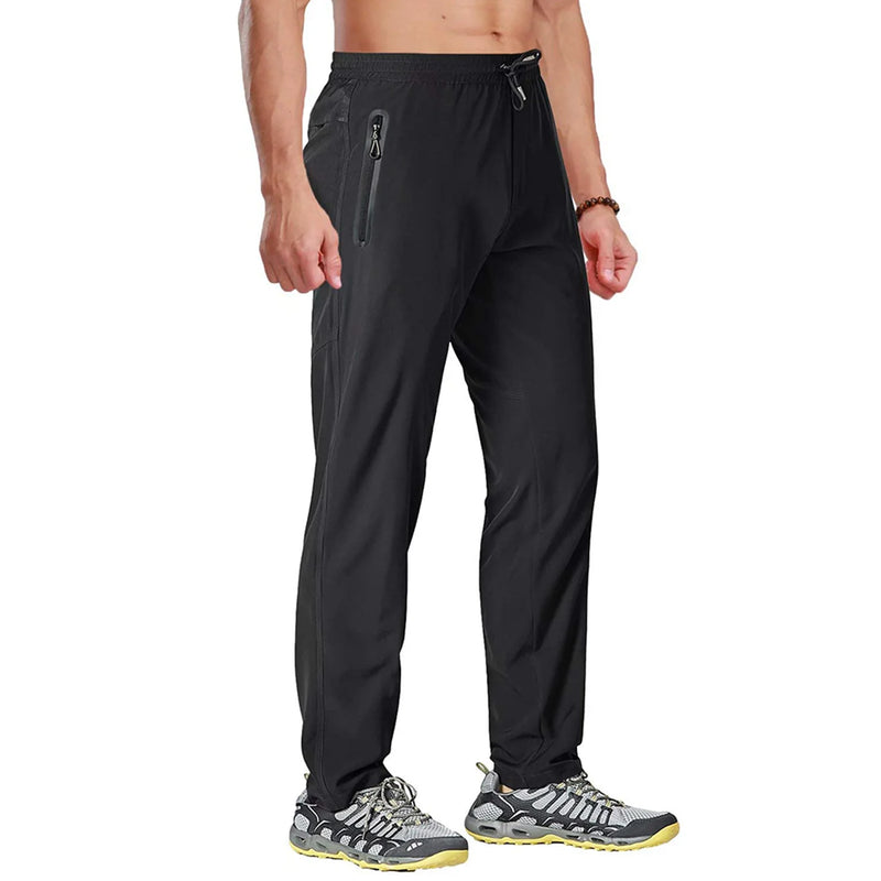 TACVASEN Outdoor Pants Men Quick Dry Straight Running Hiking Pants Elastic Lightweight Yoga Fitness Exercise Sweatpants Joggers