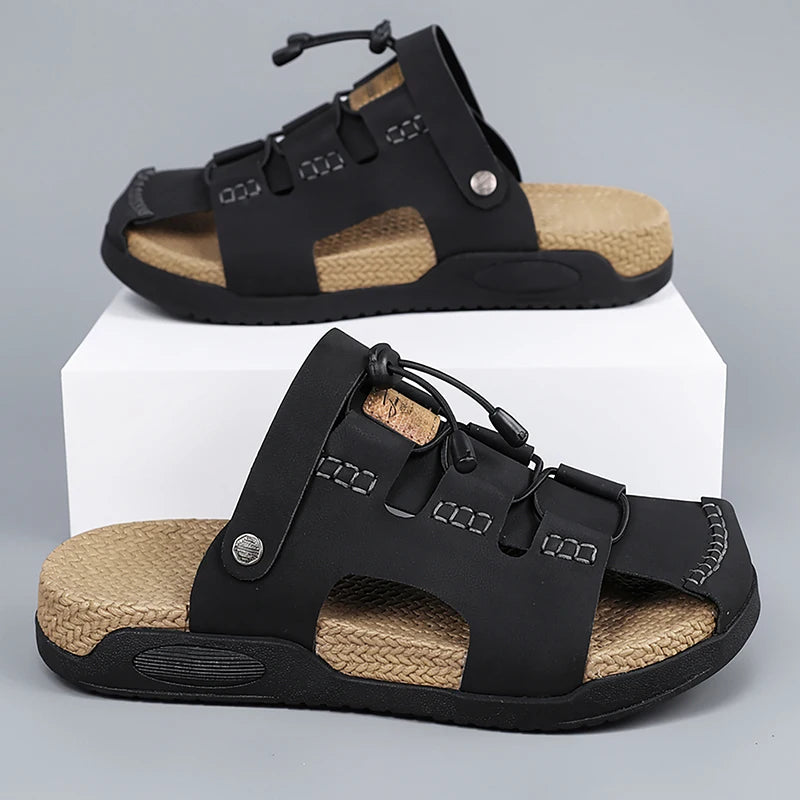 Men's Fashion One strap slippers summer new soft sole Non slip Quick Dry pool light walking casual Slides outdoor Beach slippers