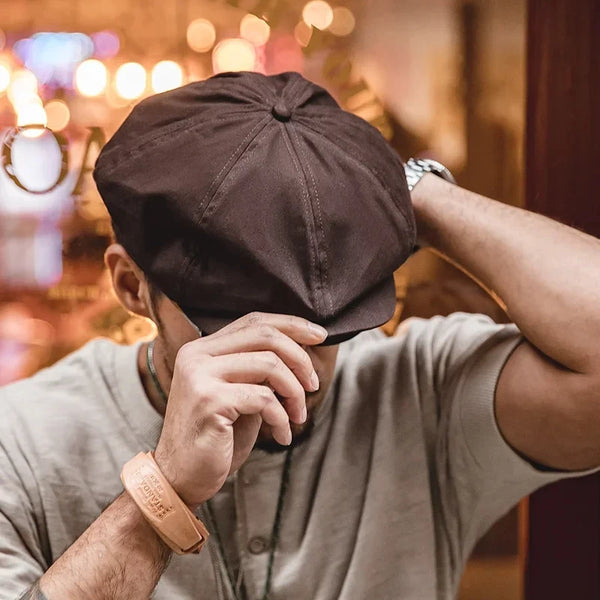 Maden Men's Casual Newsboy Hat Retro Beret Painter Cap Peaky Blinder Wild Casual Octagonal Cap Baseball Coffee Fashion